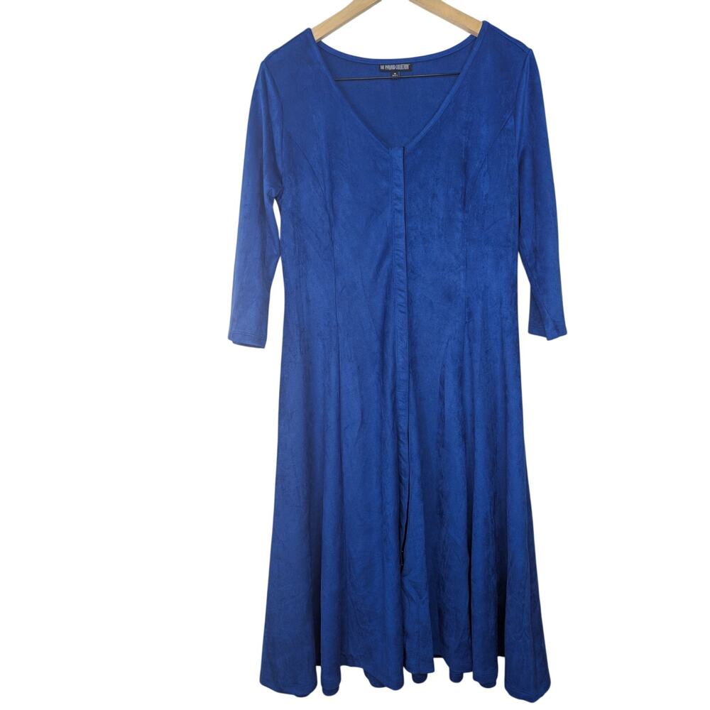 The Pyramid Collection Faux Suede Snap Button Midi Dress Whimsigoth Mod-Boho